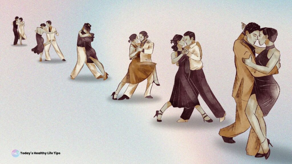 Cartoon of couples dancing