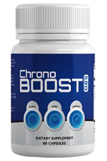 A bottle of ChronoBoost supplement
