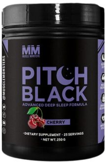 A bottle of Pitch Black supplement