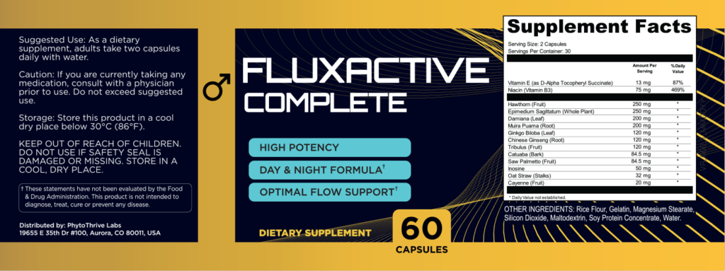 Best Prostate Supplements Comparison
Fluxactive label