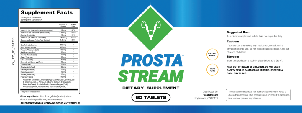 Best Prostate Supplements Comparison
Prostastream label